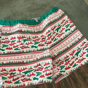 Magellan Mens Large Fish Gear Swim Trunks Christmas Holiday Sweater Print  L
